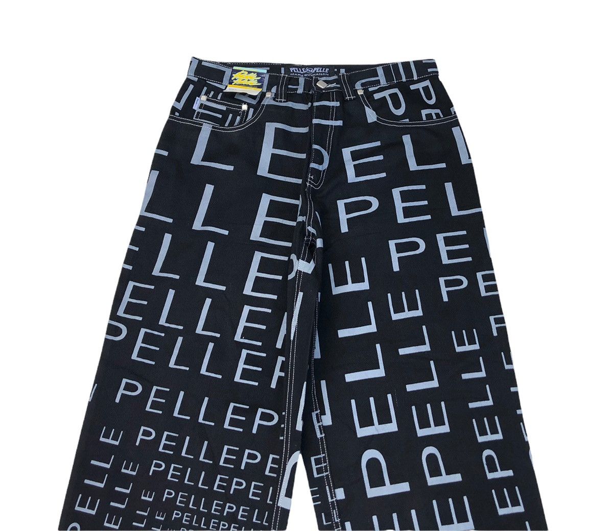 Marc Buchanan × Pelle Pelle × Vintage 🔥Sick Art Pelle Pelle Monogram Hip Hop Baggy Pant Jeans🔥 Size US 32 / EU 48 - 3 Thumbnail
