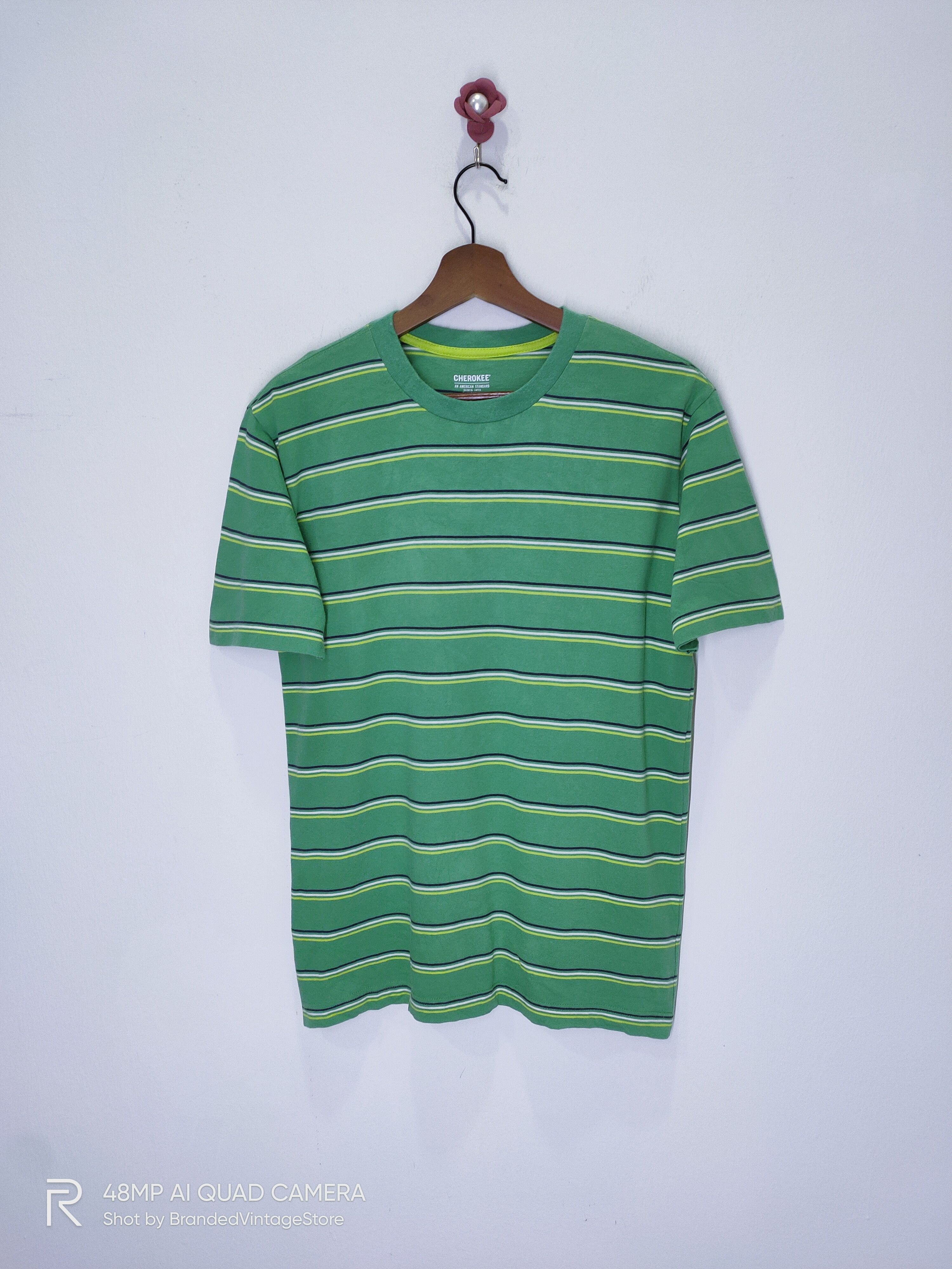 Cherokee × Solid and Striped CHEROKEE Never Worn New Striped Green Streetwear Tee Shirt Size US M / EU 48-50 / 2 - 1 Thumbnail