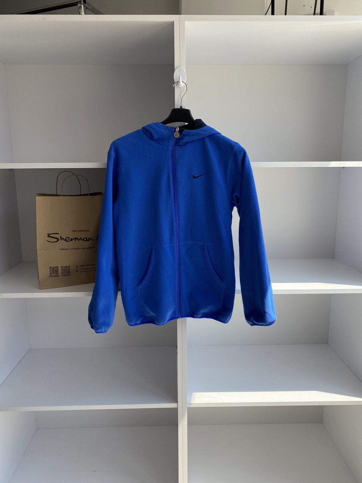 Nike × Vintage Vintage 90’s Nike Zip Track Jacket Blue Size US XL / EU 56 / 4 - 2 Thumbnail