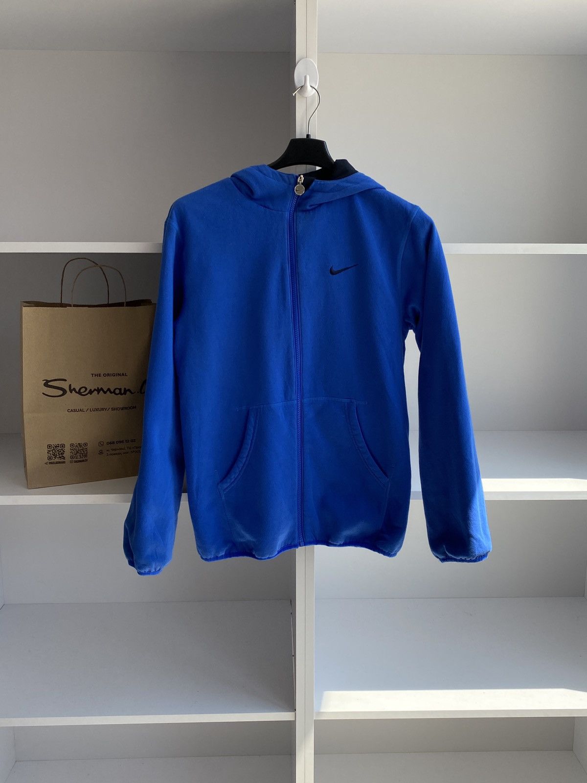 Nike × Vintage Vintage 90’s Nike Zip Track Jacket Blue Size US XL / EU 56 / 4 - 1 Thumbnail