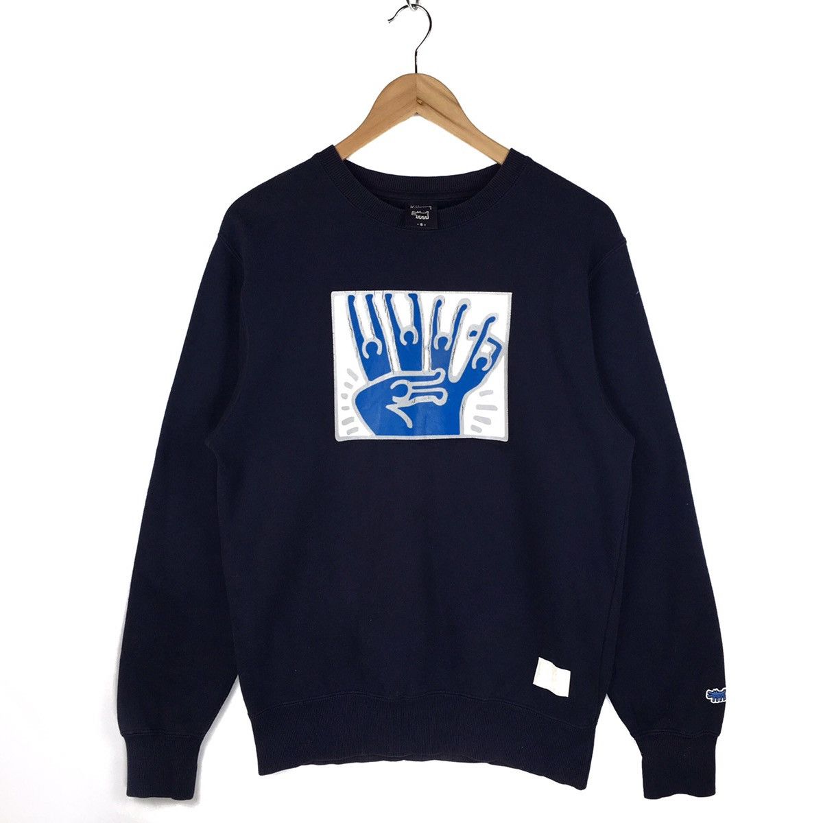 image of Sweatshirt Pop Art Street Art in Navy Blue, Men's (Size Small)