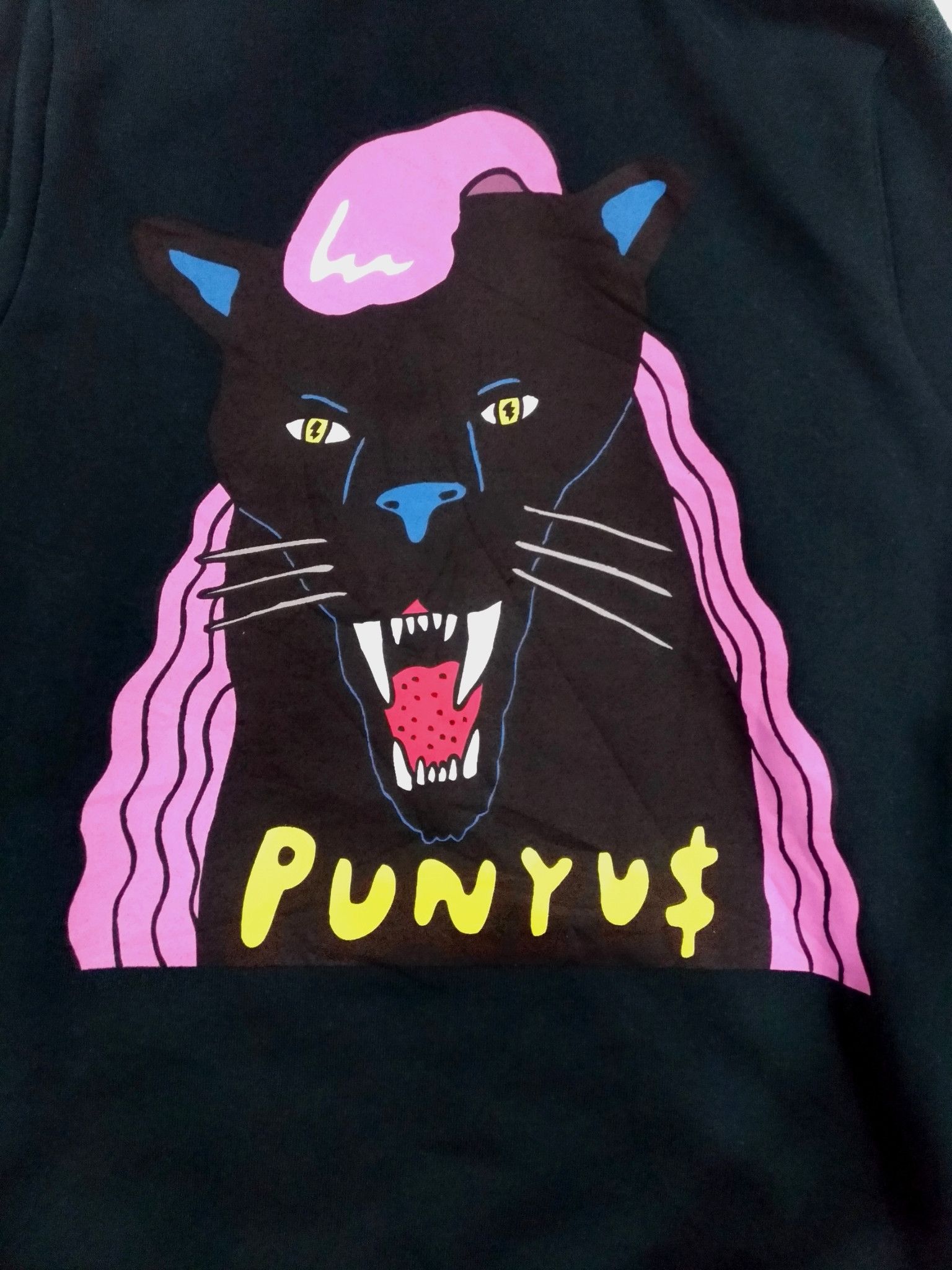 Japanese Brand RARE! PUNYU$ BLACK NEON PUNK PANTHER HOODIE PULLOVER Size US S / EU 44-46 / 1 - 5 Thumbnail