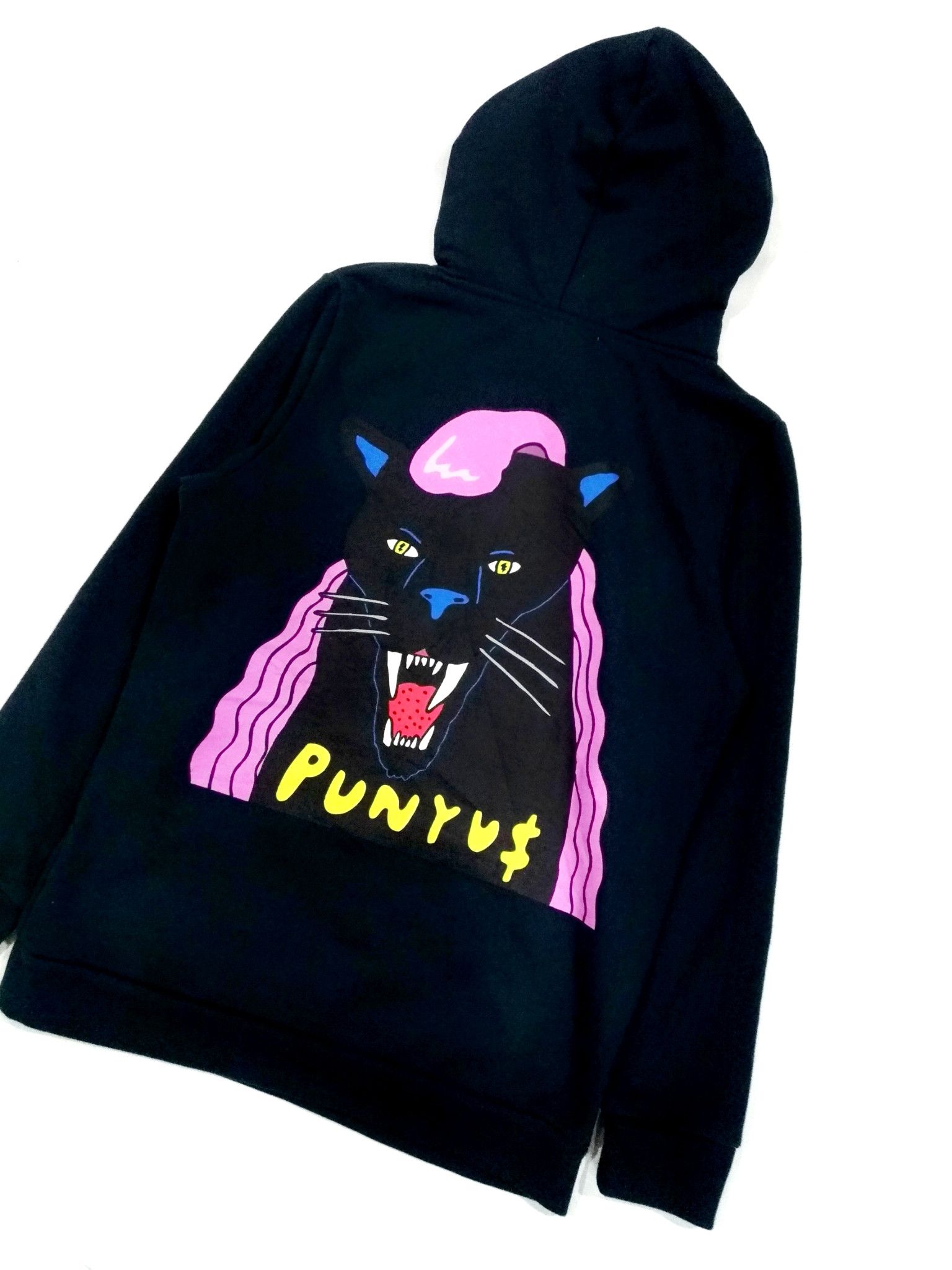 Japanese Brand RARE! PUNYU$ BLACK NEON PUNK PANTHER HOODIE PULLOVER Size US S / EU 44-46 / 1 - 3 Thumbnail
