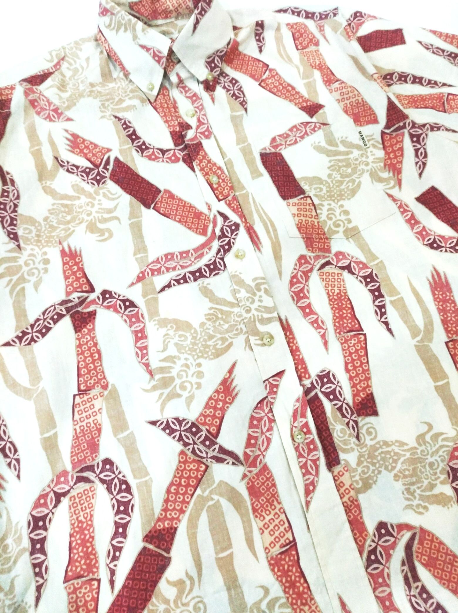 Japanese Brand × Mango RARE! MANGO OKINAWA JAPANESE MOTIF BUTTON UP SHIRT Size US XL / EU 56 / 4 - 5 Thumbnail