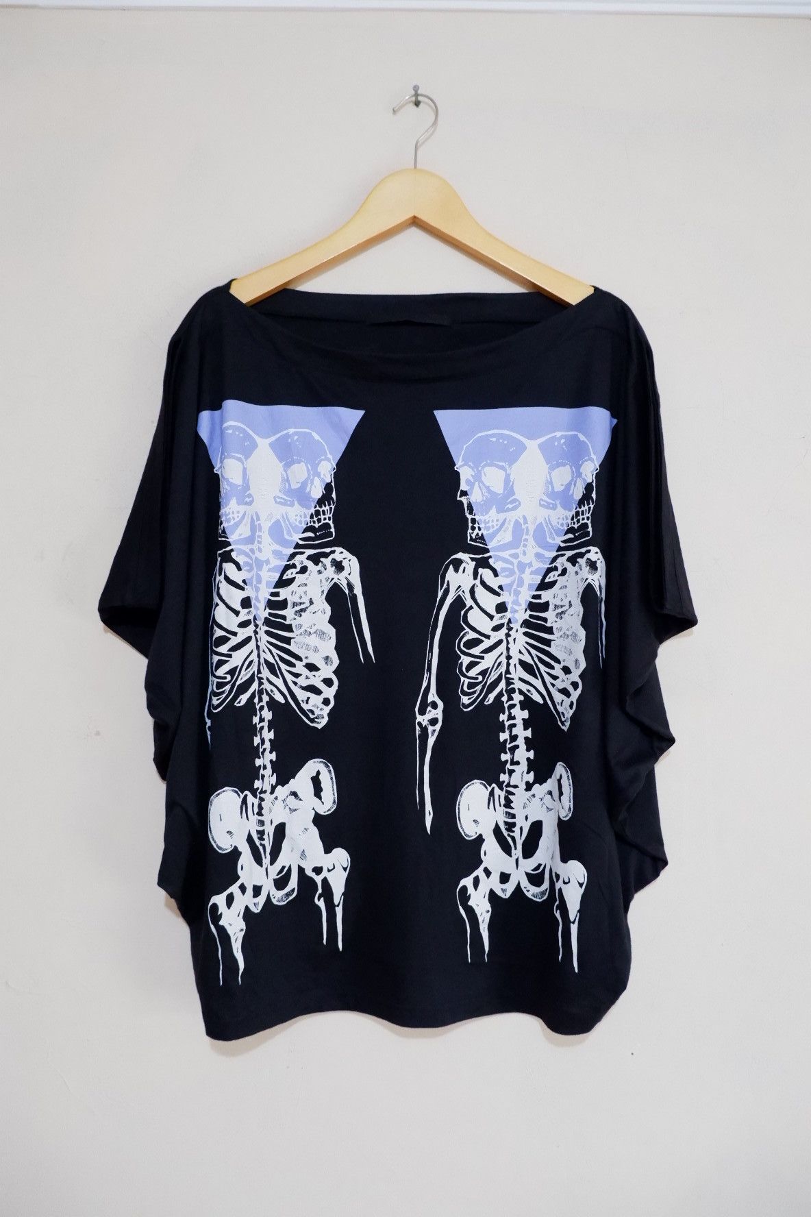 image of Hysteric Glamour x Seditionaries Glad News Double Head Skeleton Baloon Shirt Women in Black (Size M