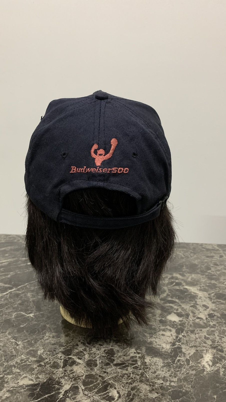 Budweiser Vintage Thrashed Faded Budweiser Racing Cap Hat Size ONE SIZE - 3 Thumbnail