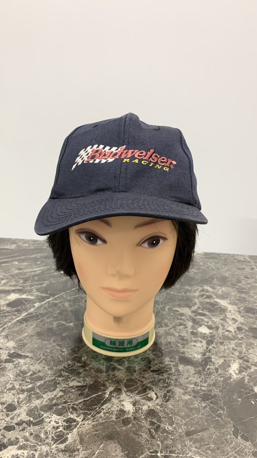 Budweiser Vintage Thrashed Faded Budweiser Racing Cap Hat Size ONE SIZE - 1 Thumbnail