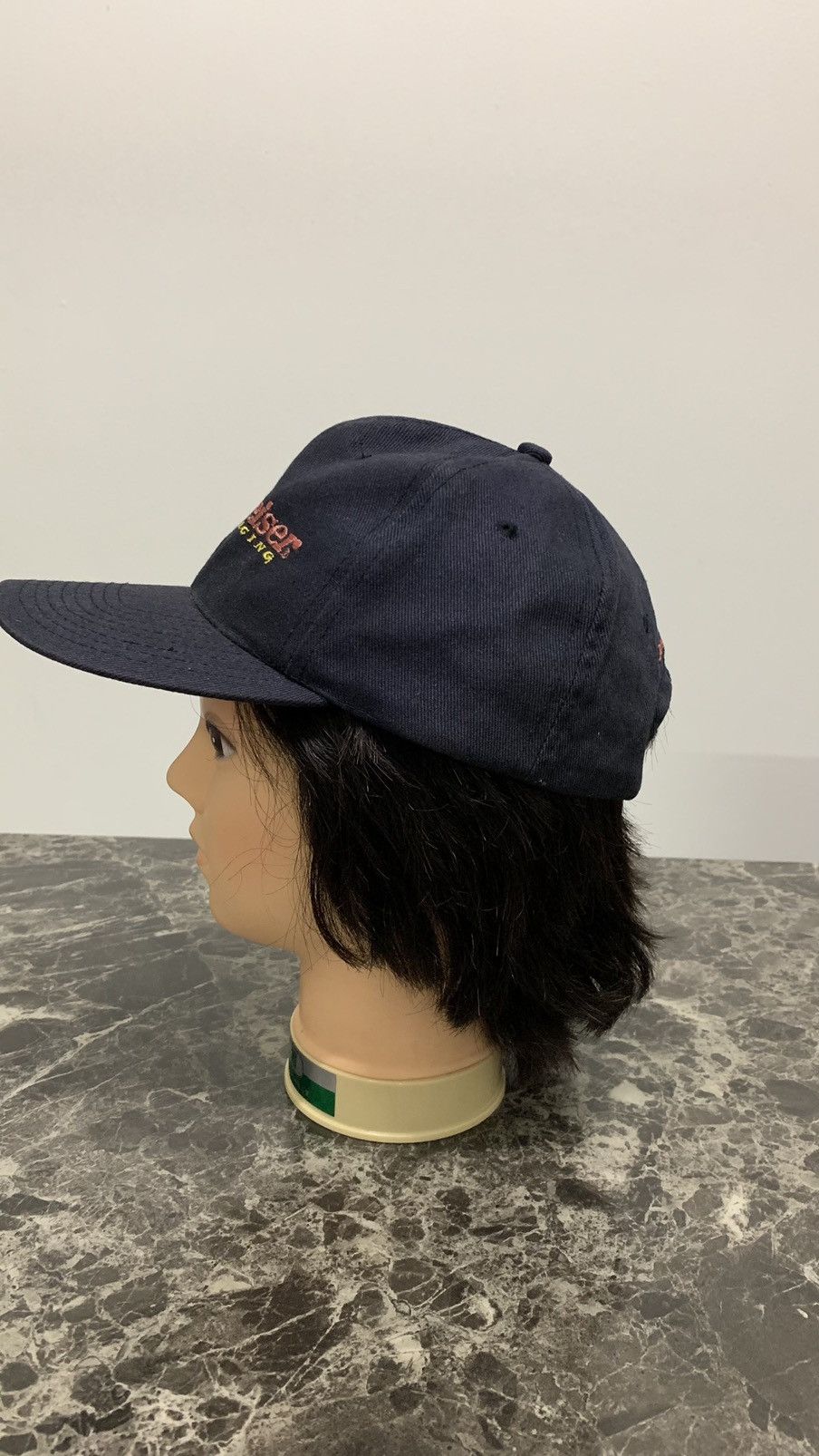 Budweiser Vintage Thrashed Faded Budweiser Racing Cap Hat Size ONE SIZE - 2 Thumbnail