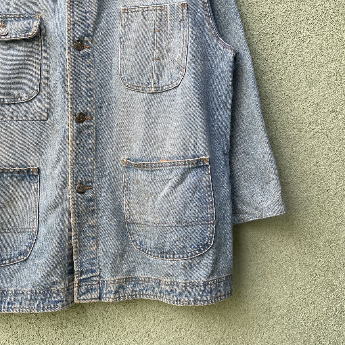 Polo Ralph Lauren Vintage POLO by RALPH LAURAN Dirty Faded Button Denim Jacket Size US XL / EU 56 / 4 - 5 Thumbnail