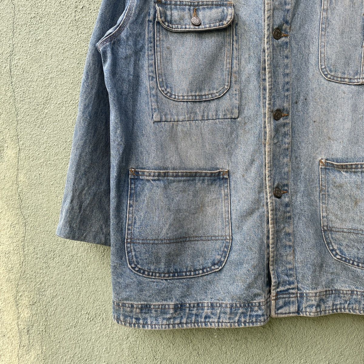 Polo Ralph Lauren Vintage POLO by RALPH LAURAN Dirty Faded Button Denim Jacket Size US XL / EU 56 / 4 - 4 Thumbnail