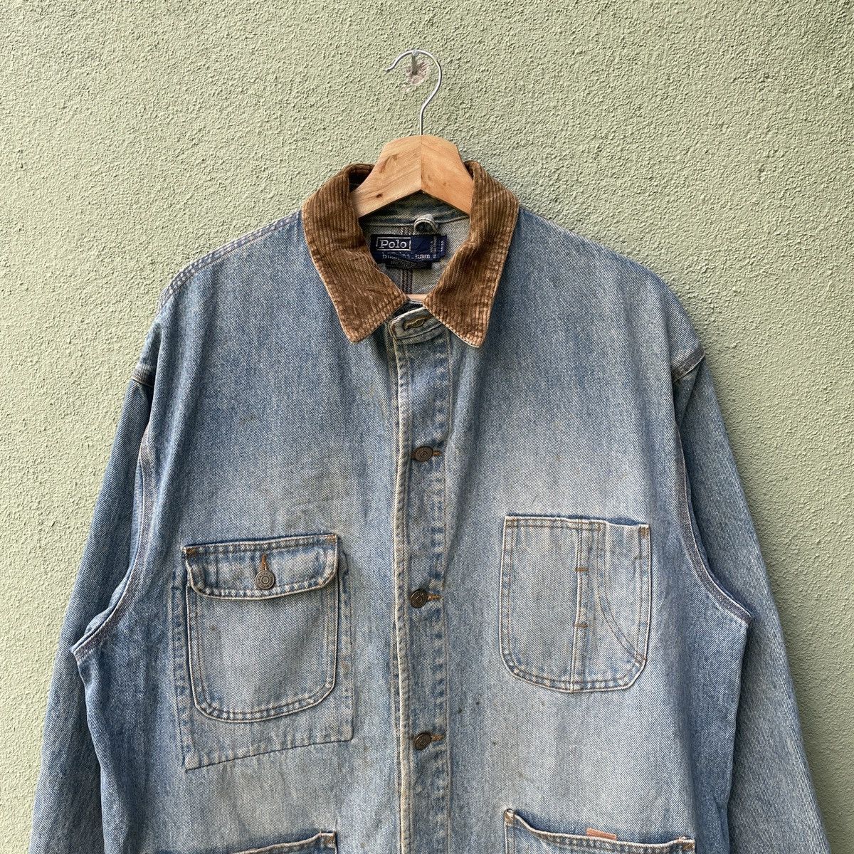 Polo Ralph Lauren Vintage POLO by RALPH LAURAN Dirty Faded Button Denim Jacket Size US XL / EU 56 / 4 - 3 Thumbnail