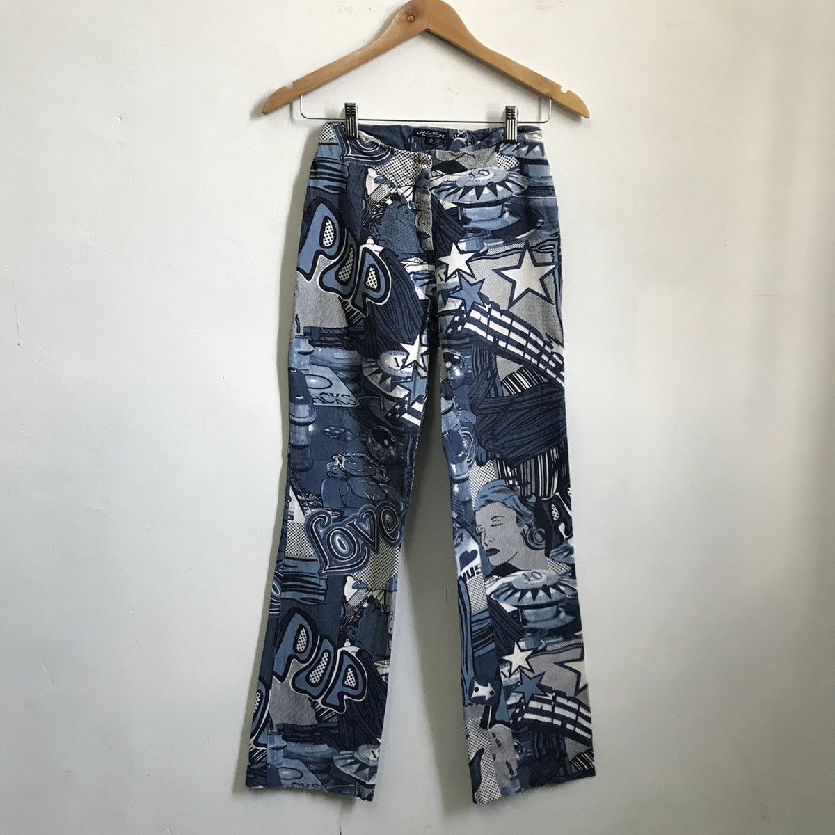 image of Lili Rose Full Print Pants Size 24 in Blue, Men's