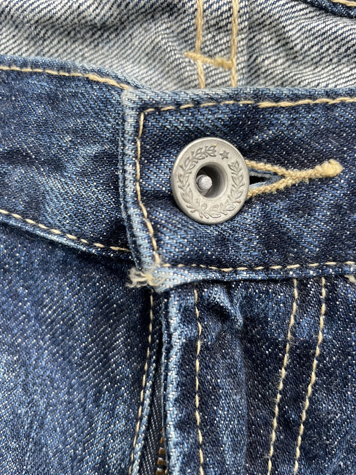 Japanese Brand Happy Union Aging Distressed Denim Size US 35 - 12 Thumbnail