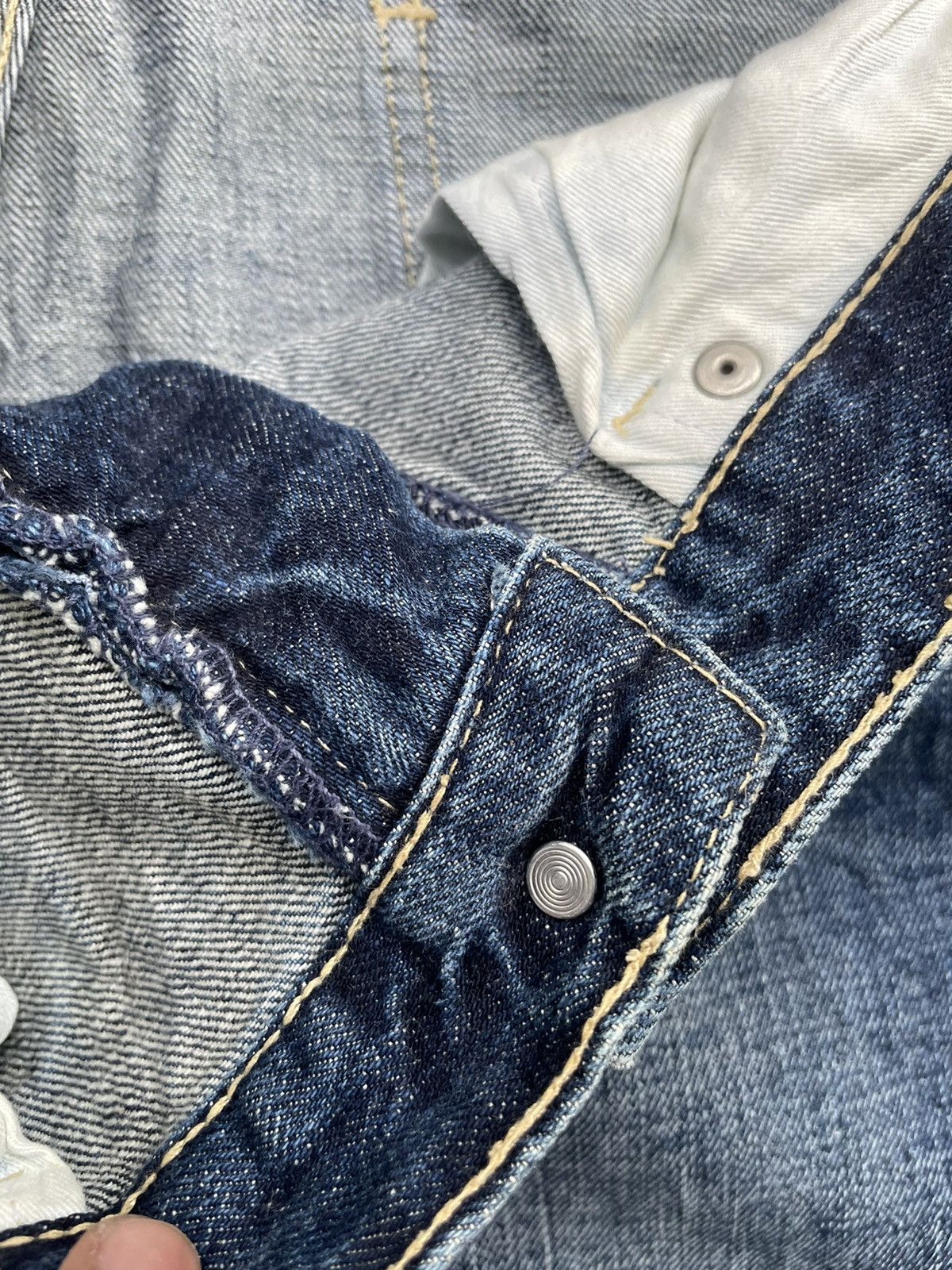 Japanese Brand Happy Union Aging Distressed Denim Size US 35 - 13 Thumbnail