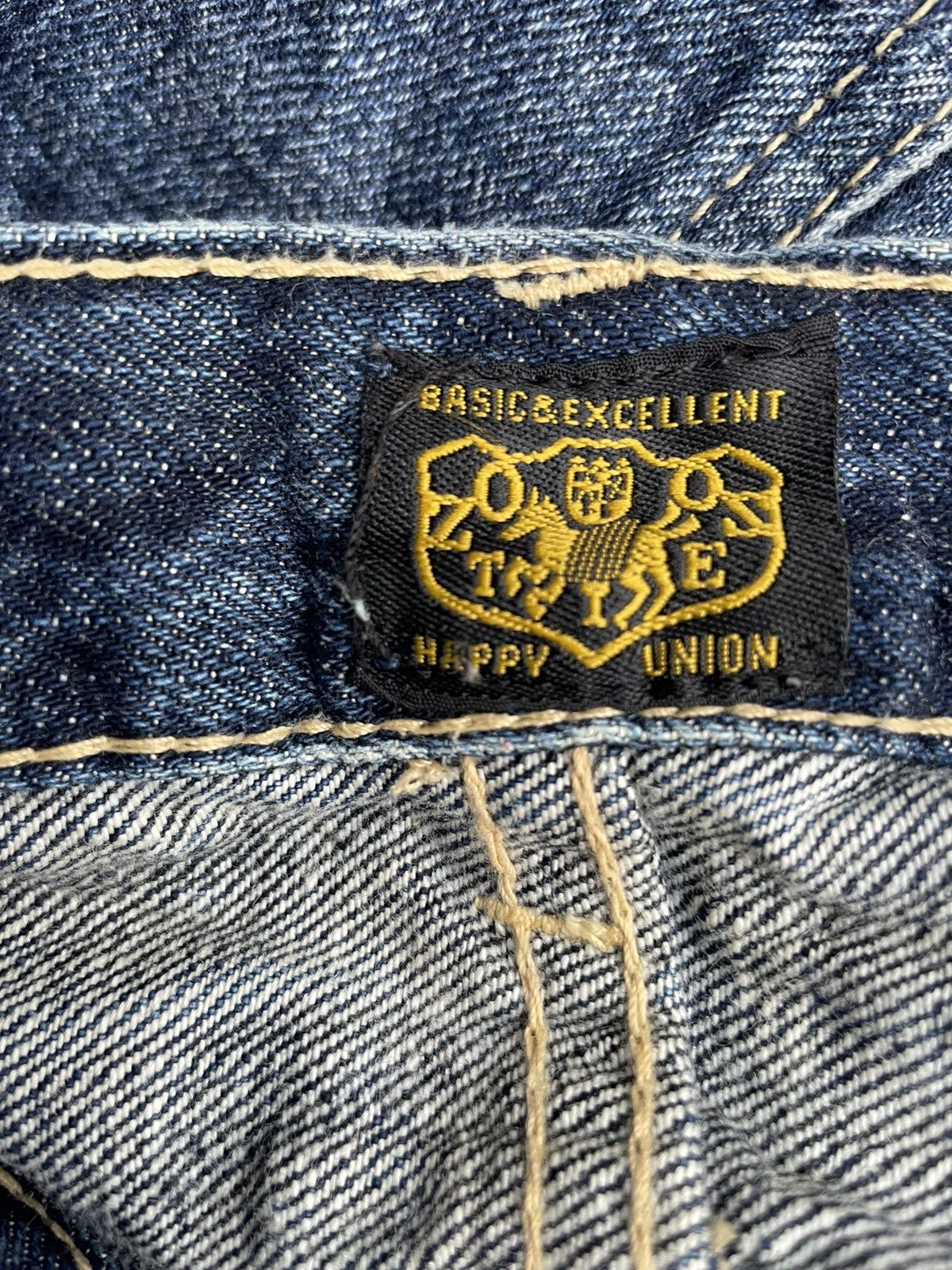 Japanese Brand Happy Union Aging Distressed Denim Size US 35 - 11 Thumbnail