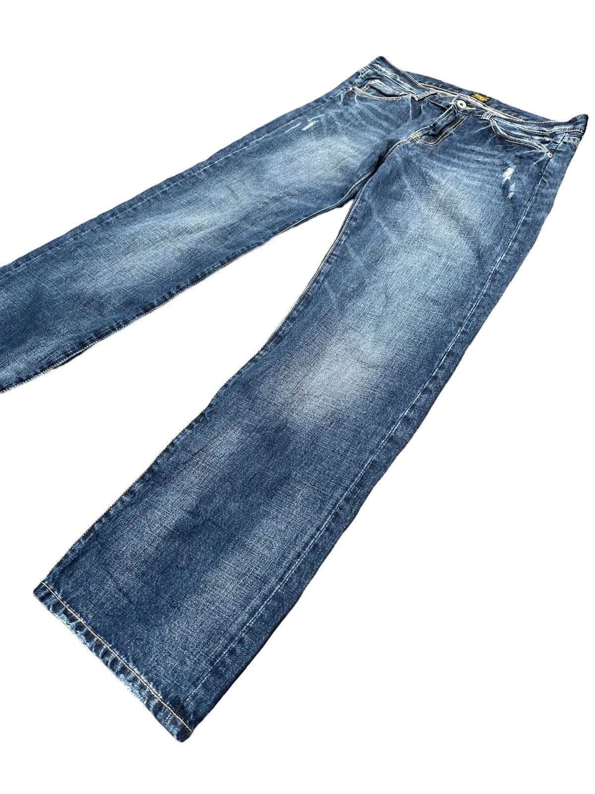 Japanese Brand Happy Union Aging Distressed Denim Size US 35 - 3 Thumbnail