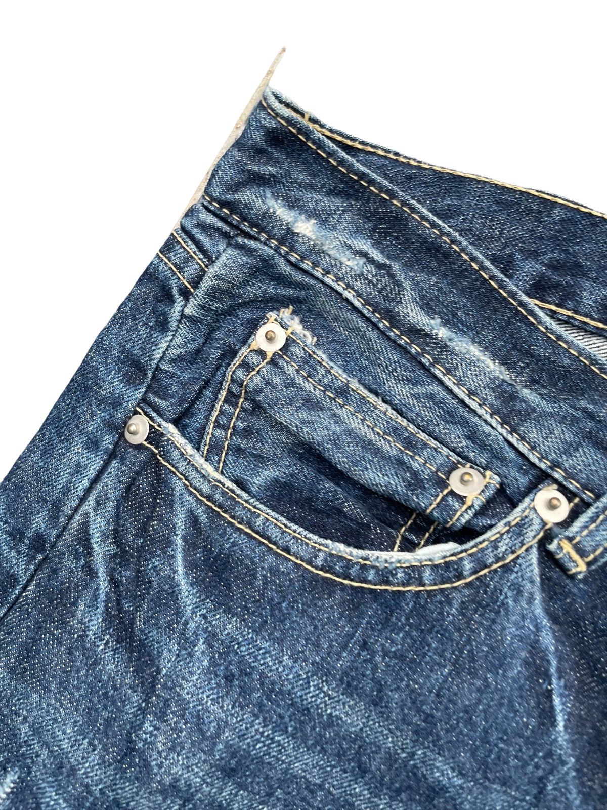 Japanese Brand Happy Union Aging Distressed Denim Size US 35 - 7 Thumbnail