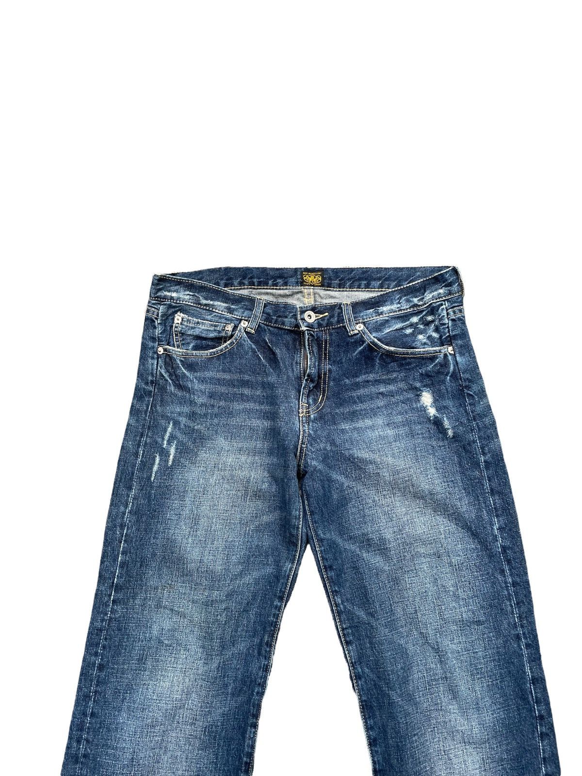 Japanese Brand Happy Union Aging Distressed Denim Size US 35 - 4 Thumbnail