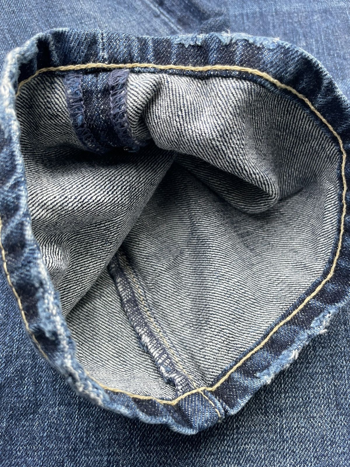 Japanese Brand Happy Union Aging Distressed Denim Size US 35 - 10 Thumbnail
