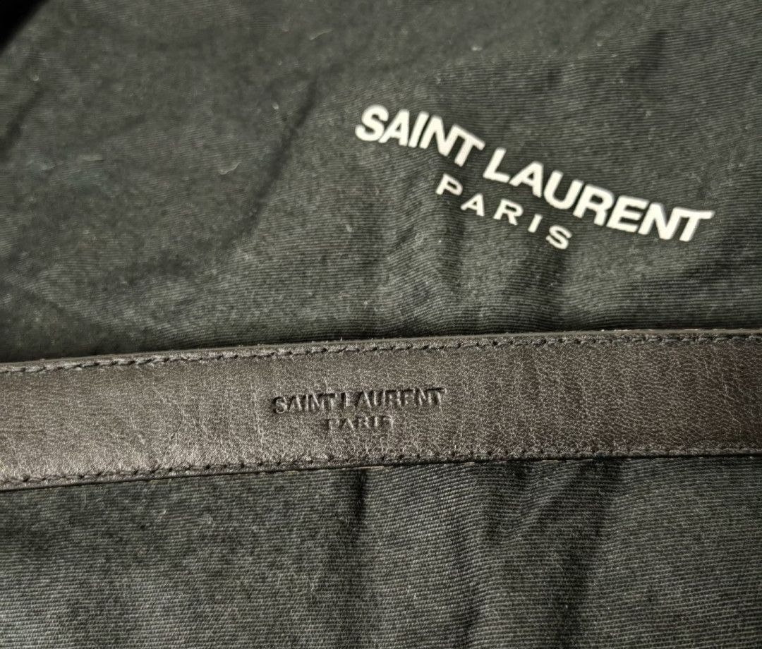 Saint Laurent Paris Saint Laurent Carved crocodile print belt Size 40 - 5 Thumbnail