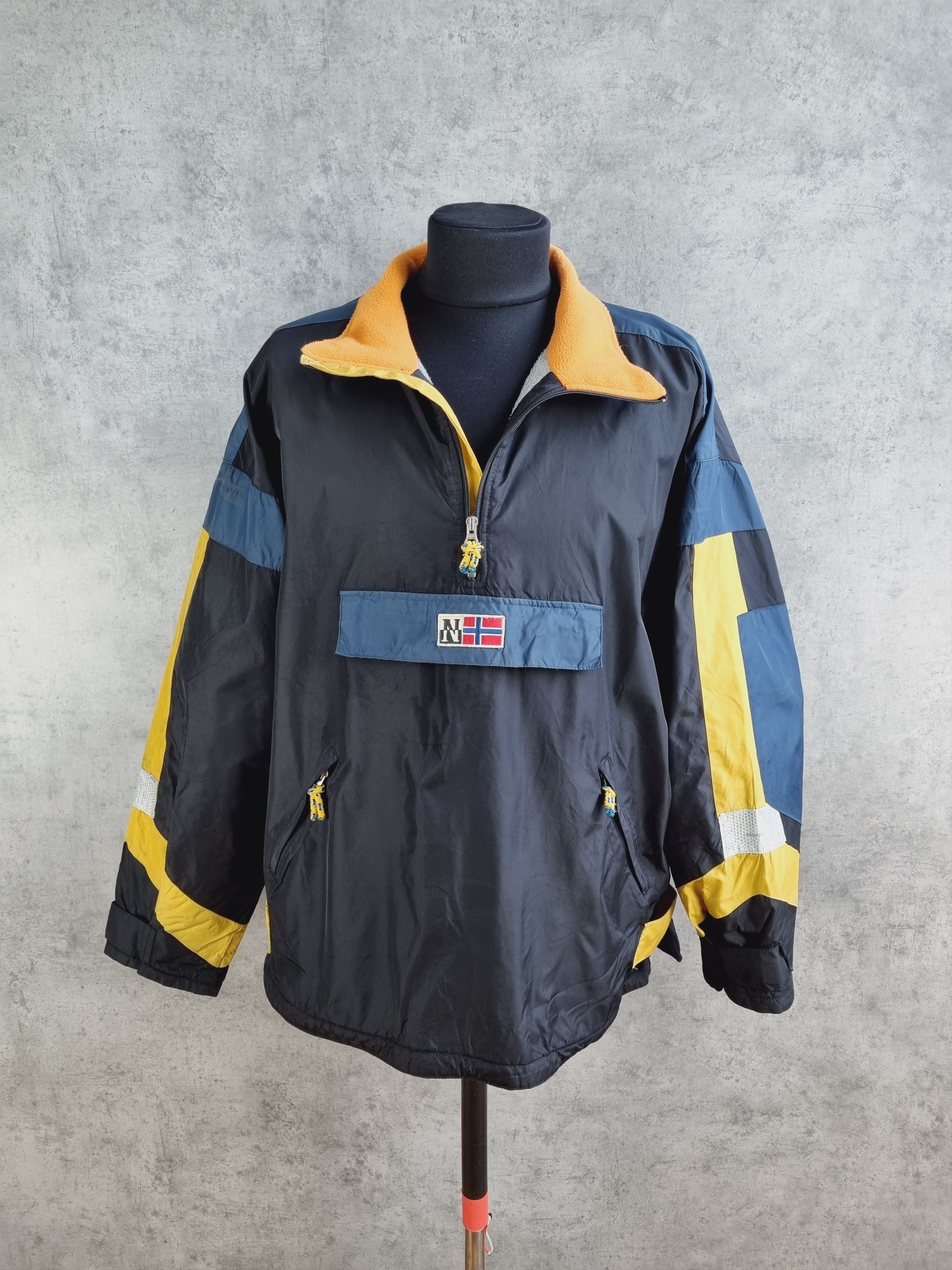 90s NAPAPIJRI Skidoo Nylon/Fleece Reflective Anorak Jacket
