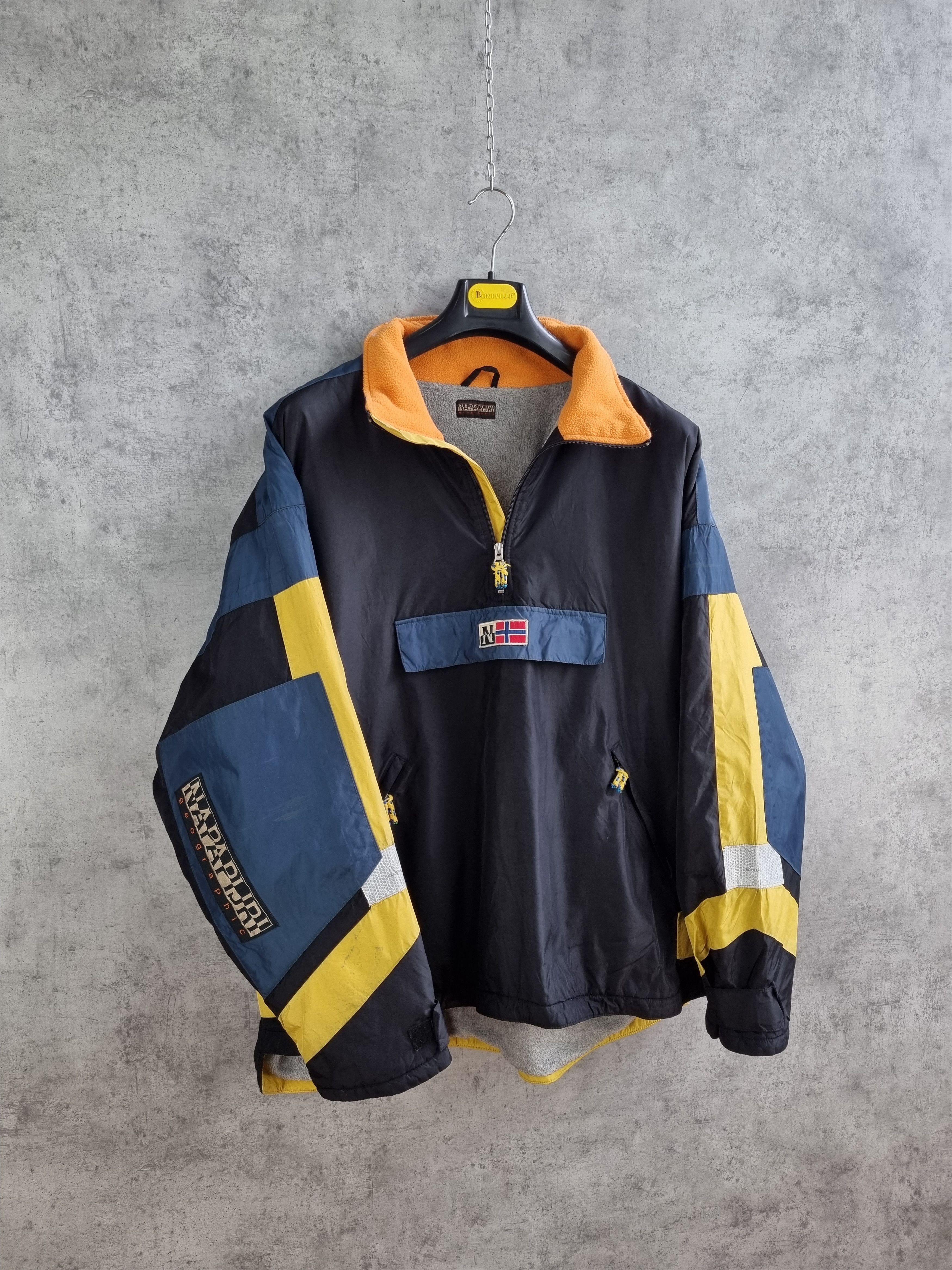 Napapijri × Vintage 90s NAPAPIJRI Skidoo Nylon/Fleece Reflective Anorak Jacket Size US XXL / EU 58 / 5 - 2 Thumbnail