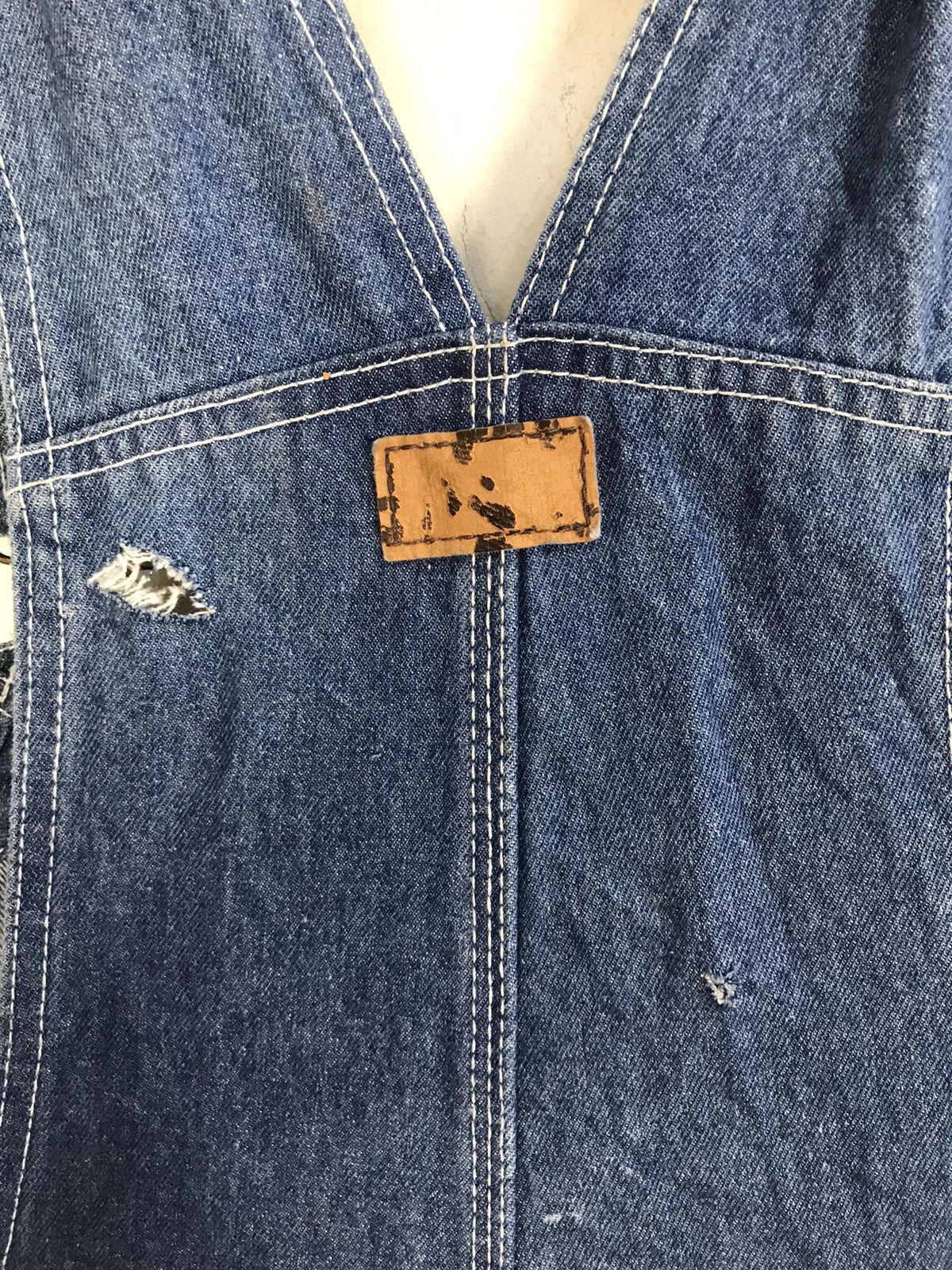 Carhartt × Vintage 90s Denim Bib Dungaree Overall Chest Pockets Unisex Wear Size US 41 - 6 Thumbnail