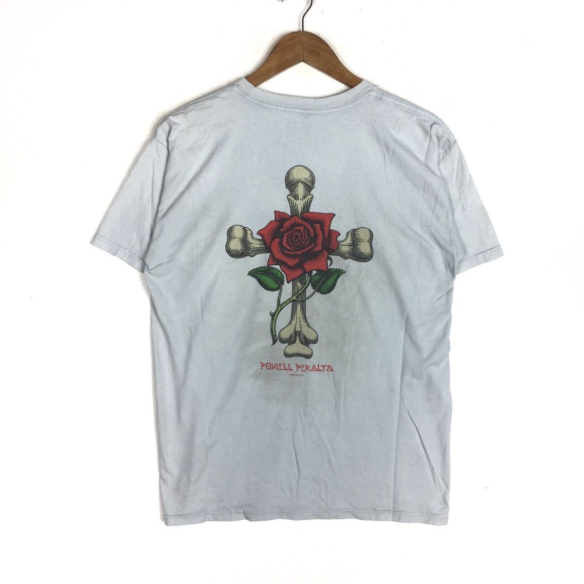 Powell Peralta 2015 POWELL PERALTA SKULL CROSS ROSE SKATE T-SHIRT Size US M / EU 48-50 / 2 - 5 Thumbnail