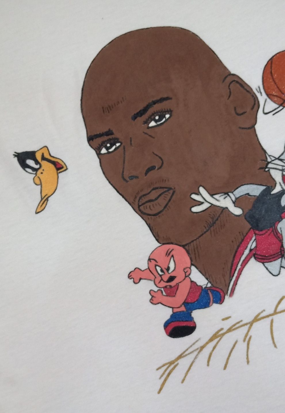 Jerzees × Vintage Vintage 90s Michael Jordan x Looney Tunes Artwork T-shirt Size US XL / EU 56 / 4 - 7 Thumbnail