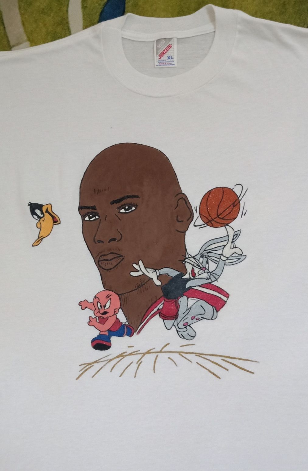 Jerzees × Vintage Vintage 90s Michael Jordan x Looney Tunes Artwork T-shirt Size US XL / EU 56 / 4 - 5 Thumbnail