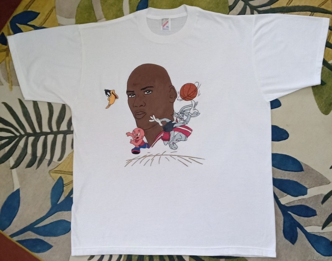 Jerzees × Vintage Vintage 90s Michael Jordan x Looney Tunes Artwork T-shirt Size US XL / EU 56 / 4 - 3 Thumbnail