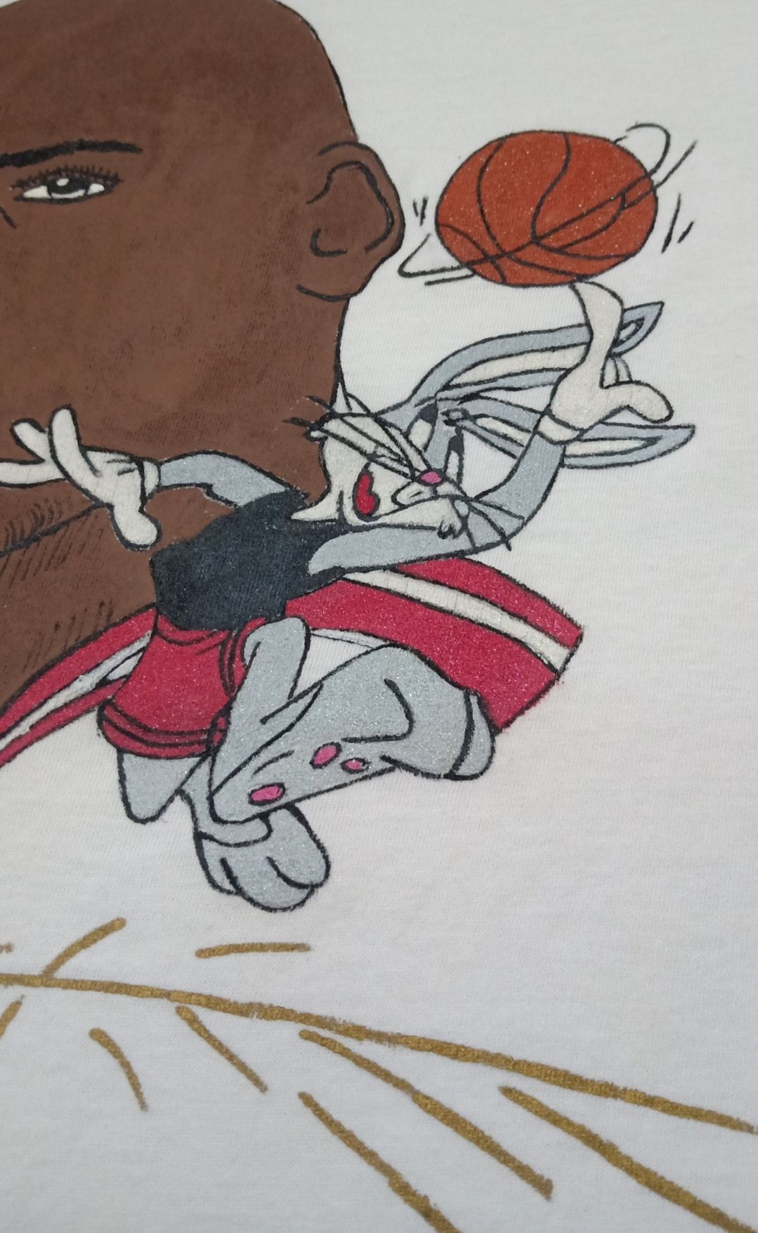 Jerzees × Vintage Vintage 90s Michael Jordan x Looney Tunes Artwork T-shirt Size US XL / EU 56 / 4 - 6 Thumbnail