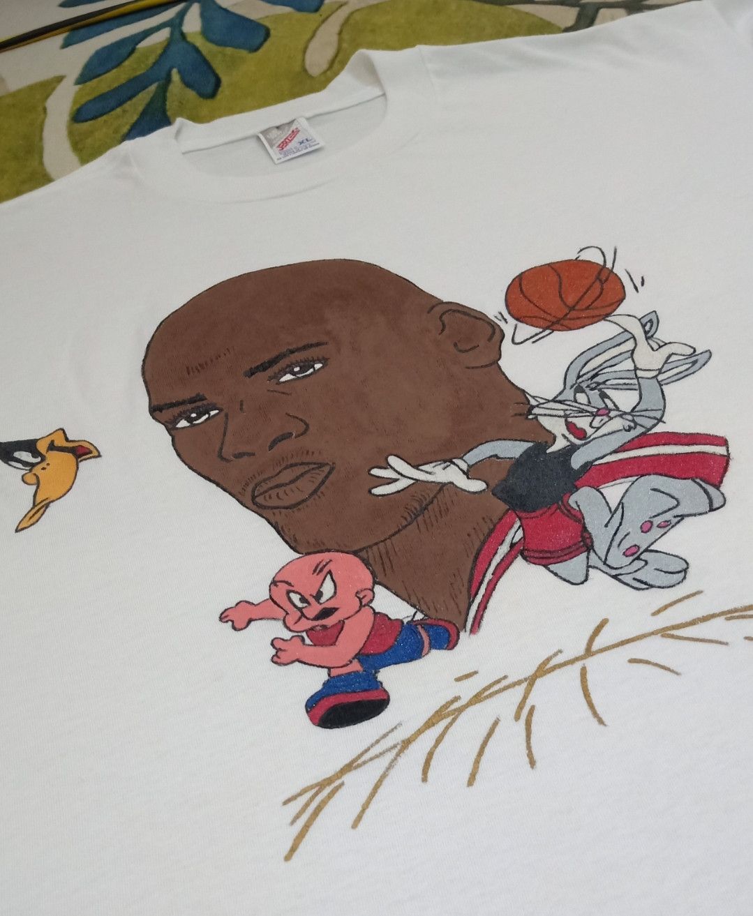 Jerzees × Vintage Vintage 90s Michael Jordan x Looney Tunes Artwork T-shirt Size US XL / EU 56 / 4 - 8 Thumbnail