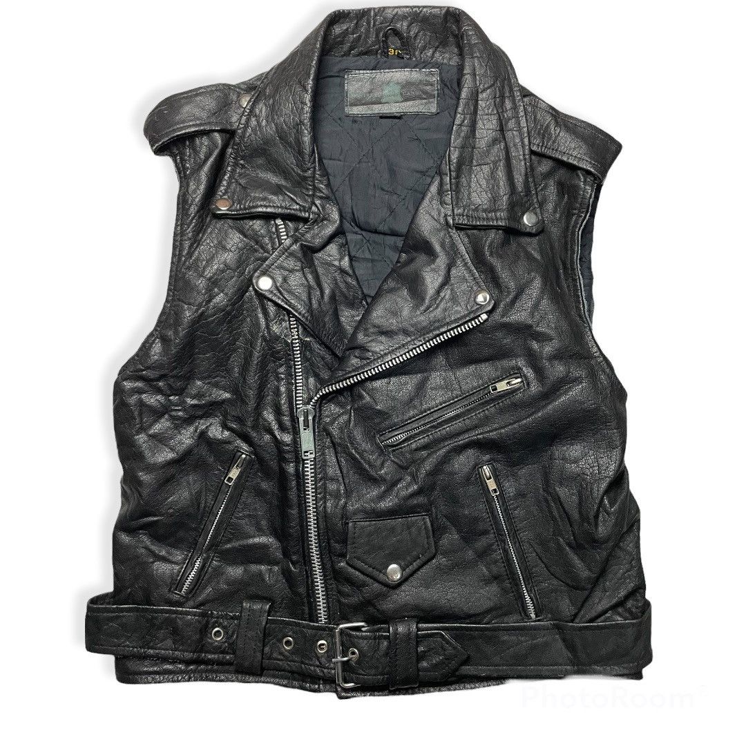 Vintage Vest Leather Jacket Size US L / EU 52-54 / 3 - 1 Thumbnail