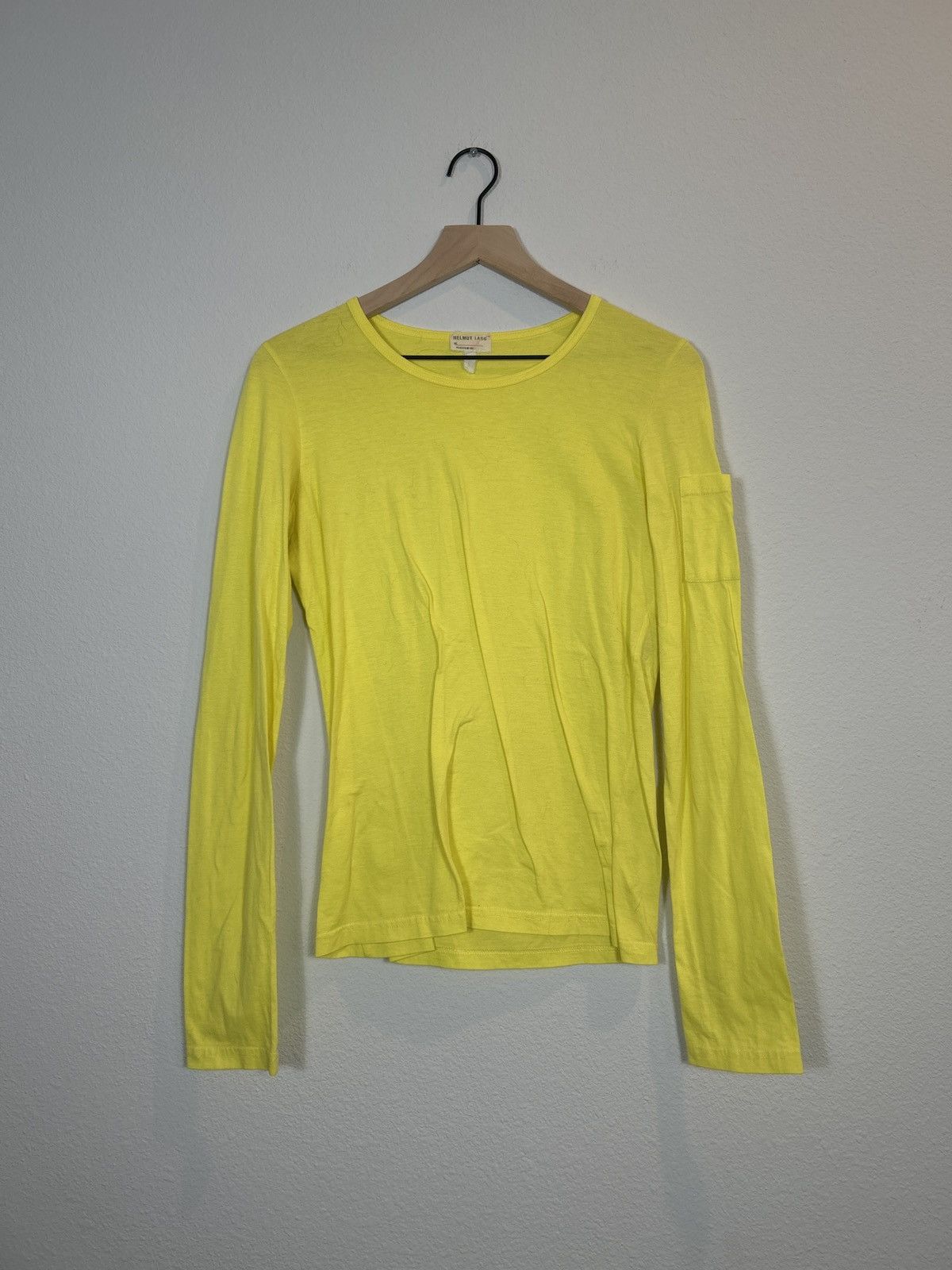image of Helmut Lang 1997 Cargo Long Sleeve Shirt in Yellow, Men's (Size Small)