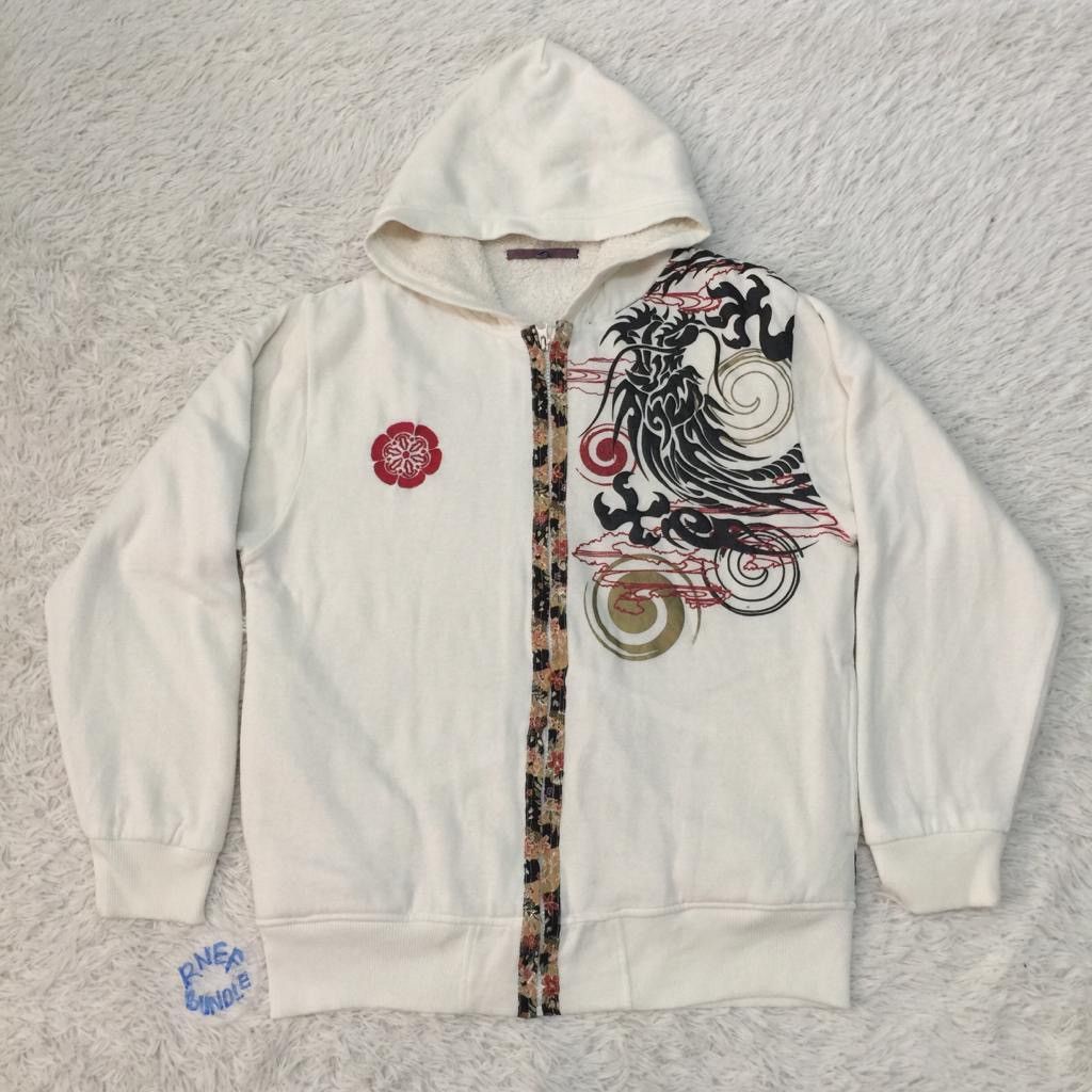 Japanese Brand Vintage Dragon Motif Design Sukajan Hoodie Sweater Jacket Size US L / EU 52-54 / 3 - 9 Thumbnail