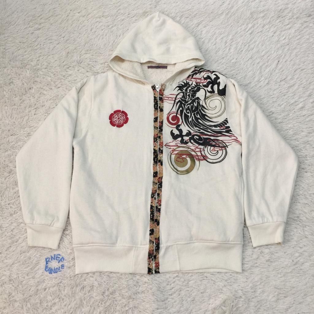 Japanese Brand Vintage Dragon Motif Design Sukajan Hoodie Sweater Jacket Size US L / EU 52-54 / 3 - 5 Thumbnail