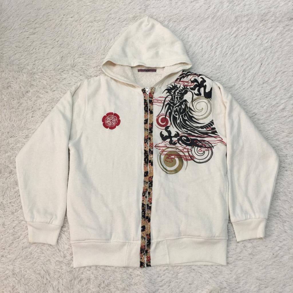 Japanese Brand Vintage Dragon Motif Design Sukajan Hoodie Sweater Jacket Size US L / EU 52-54 / 3 - 10 Thumbnail
