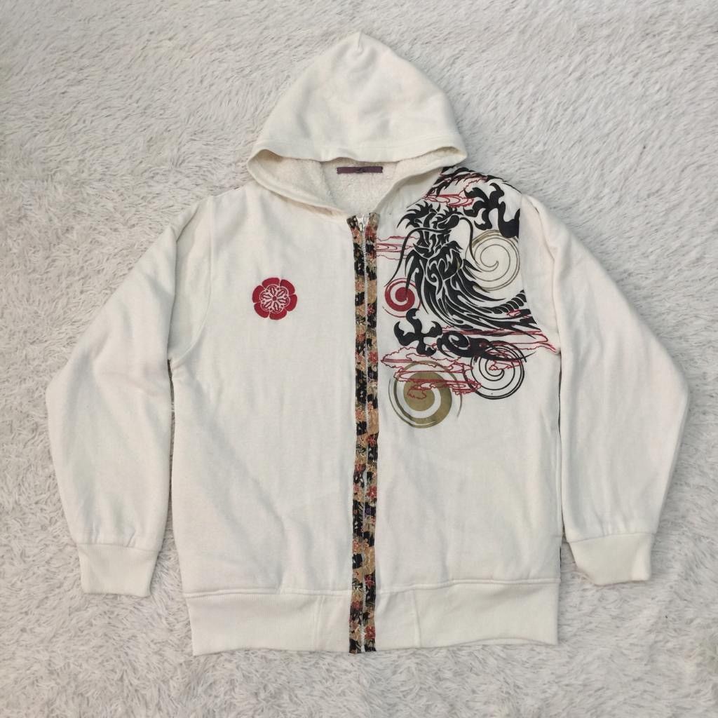 Japanese Brand Vintage Dragon Motif Design Sukajan Hoodie Sweater Jacket Size US L / EU 52-54 / 3 - 12 Thumbnail