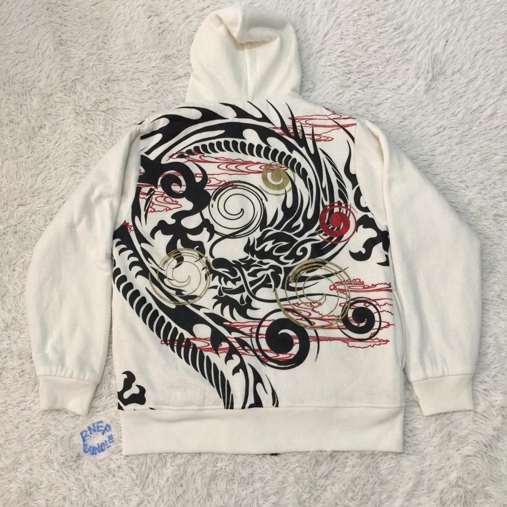 Japanese Brand Vintage Dragon Motif Design Sukajan Hoodie Sweater Jacket Size US L / EU 52-54 / 3 - 1 Thumbnail