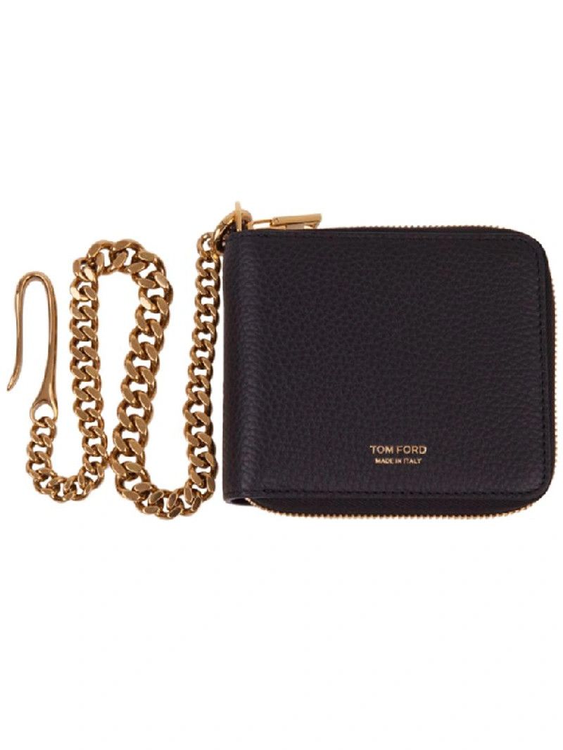 Tom Ford o1w1db10723 Leather Chain Wallet In Black Size ONE SIZE - 4 Thumbnail