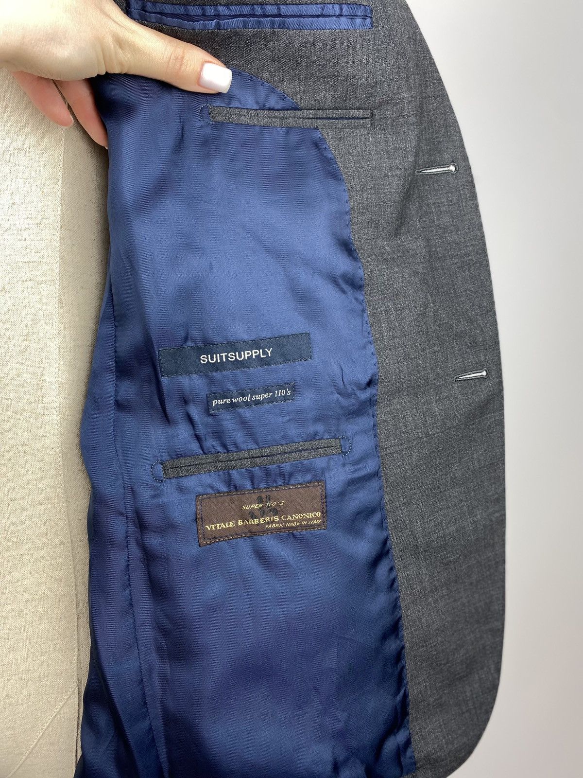 Suitsupply × Vitale Barberis Canonico Suitsupply Vitale Barberis pure wool blazer jacket sportcoat Size 36R - 13 Thumbnail