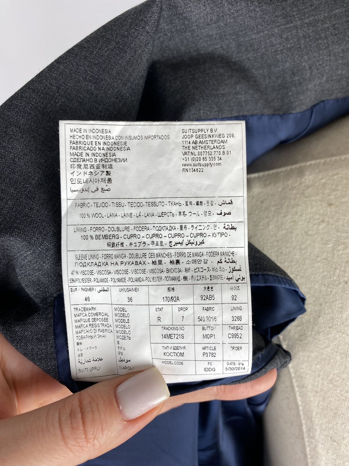 Suitsupply × Vitale Barberis Canonico Suitsupply Vitale Barberis pure wool blazer jacket sportcoat Size 36R - 15 Thumbnail