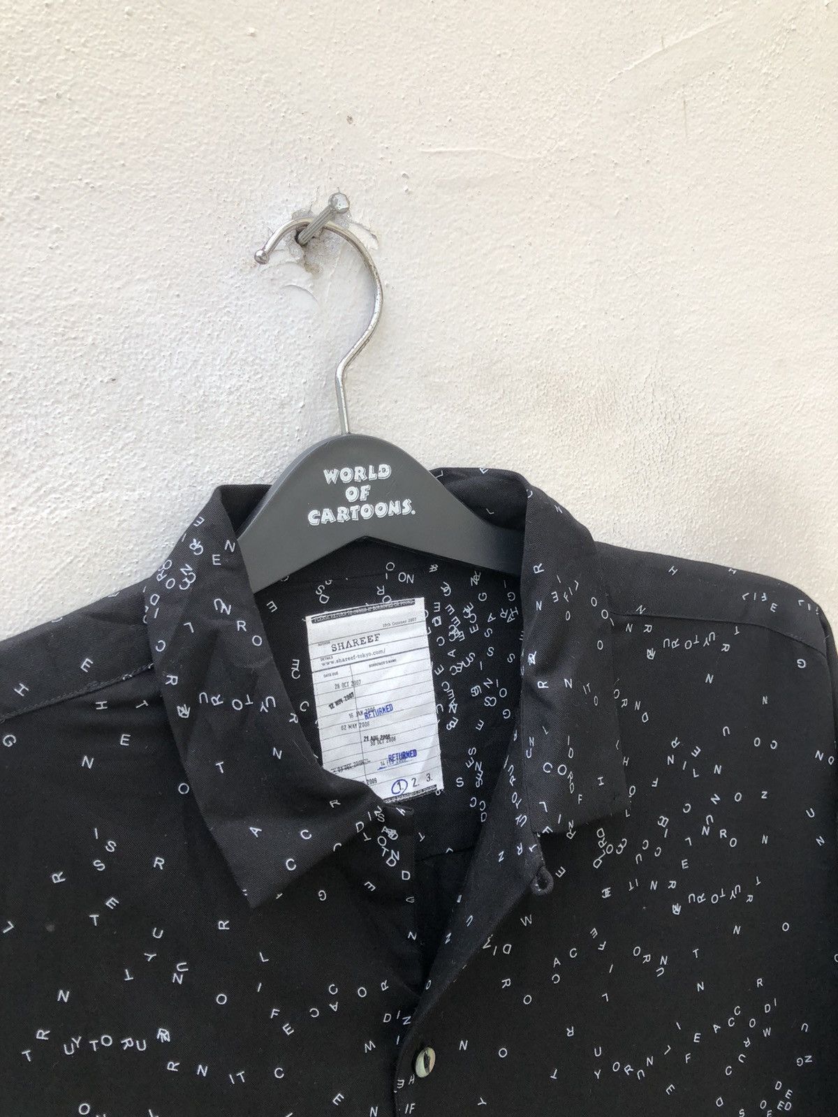 SHAREEF 2007 Shareef Japan Alphabetical Black Rayon Oversized Shirt Size US M / EU 48-50 / 2 - 4 Thumbnail