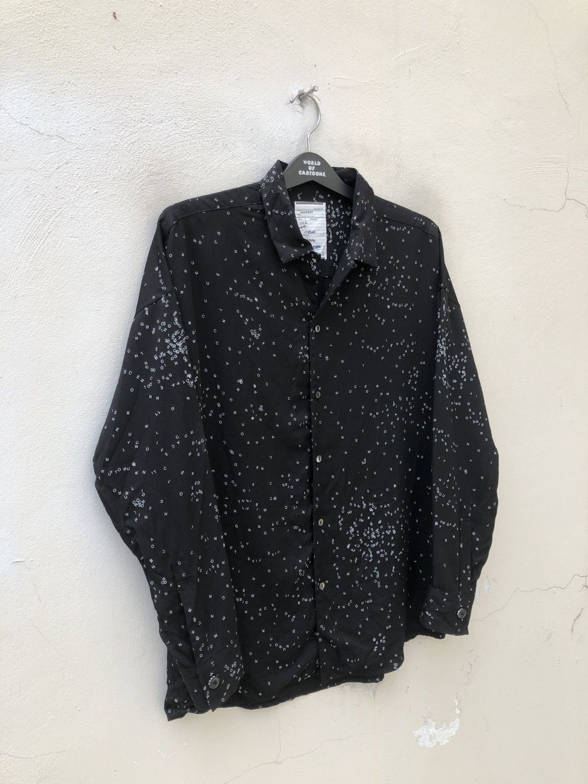 SHAREEF 2007 Shareef Japan Alphabetical Black Rayon Oversized Shirt Size US M / EU 48-50 / 2 - 5 Thumbnail