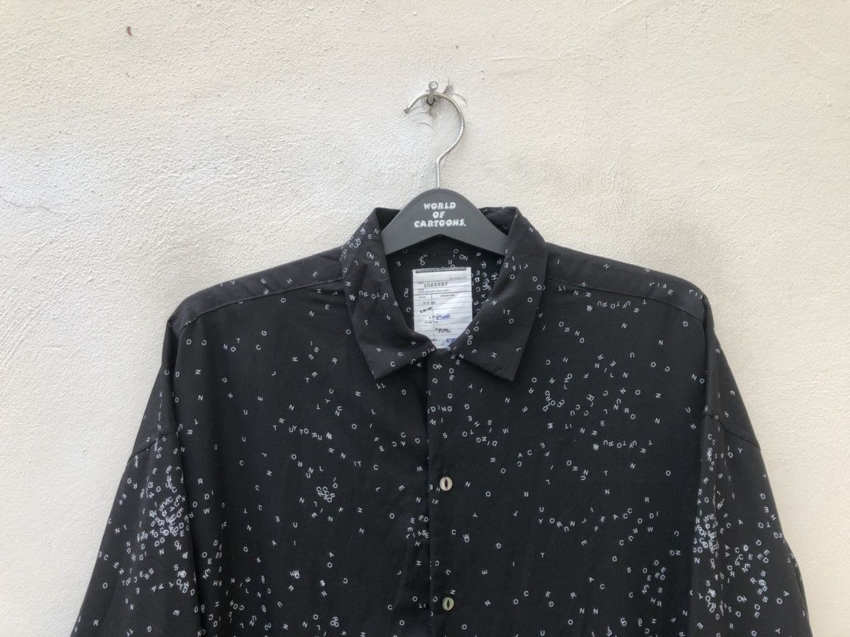 SHAREEF 2007 Shareef Japan Alphabetical Black Rayon Oversized Shirt Size US M / EU 48-50 / 2 - 3 Thumbnail