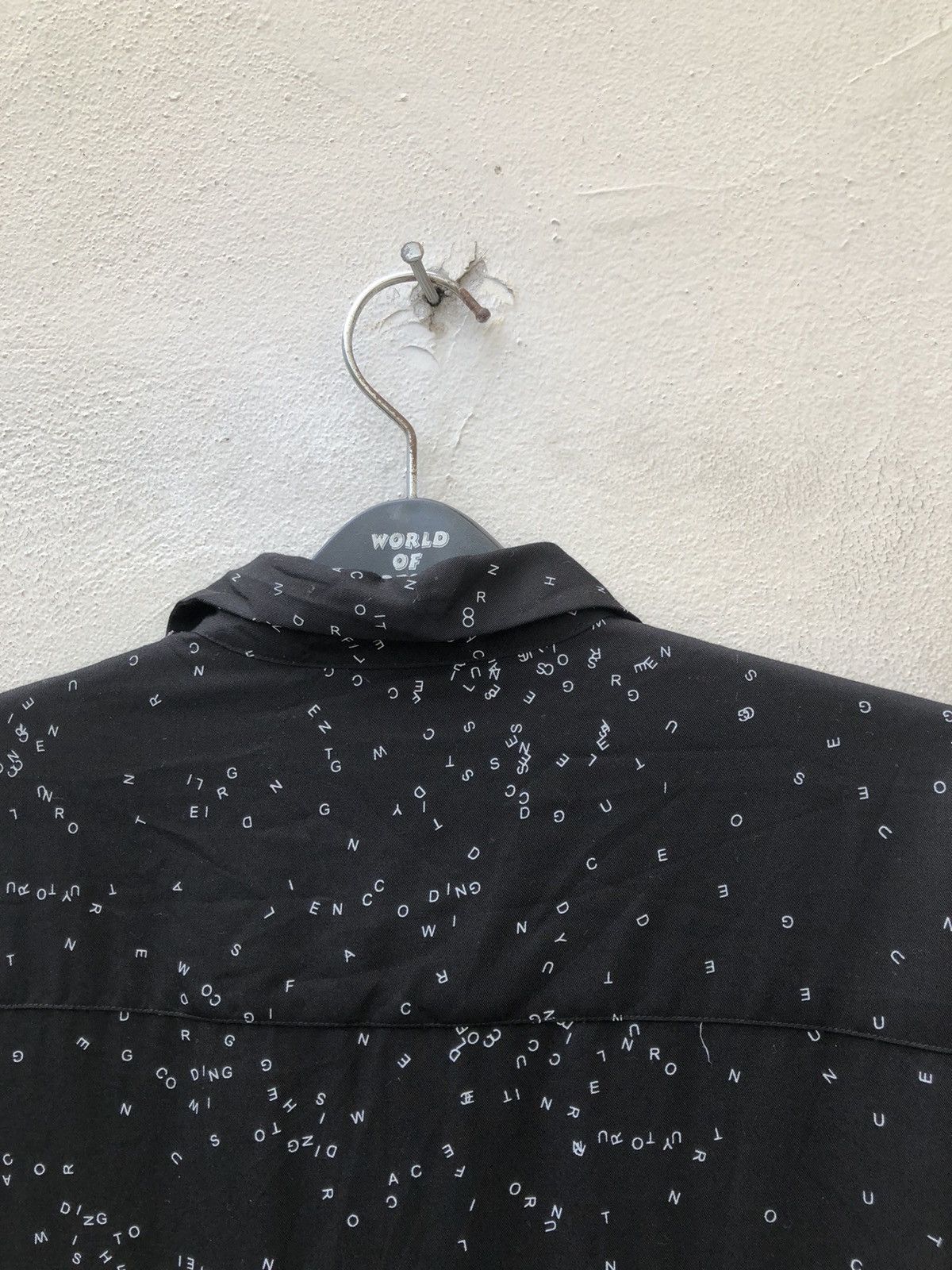 SHAREEF 2007 Shareef Japan Alphabetical Black Rayon Oversized Shirt Size US M / EU 48-50 / 2 - 14 Thumbnail