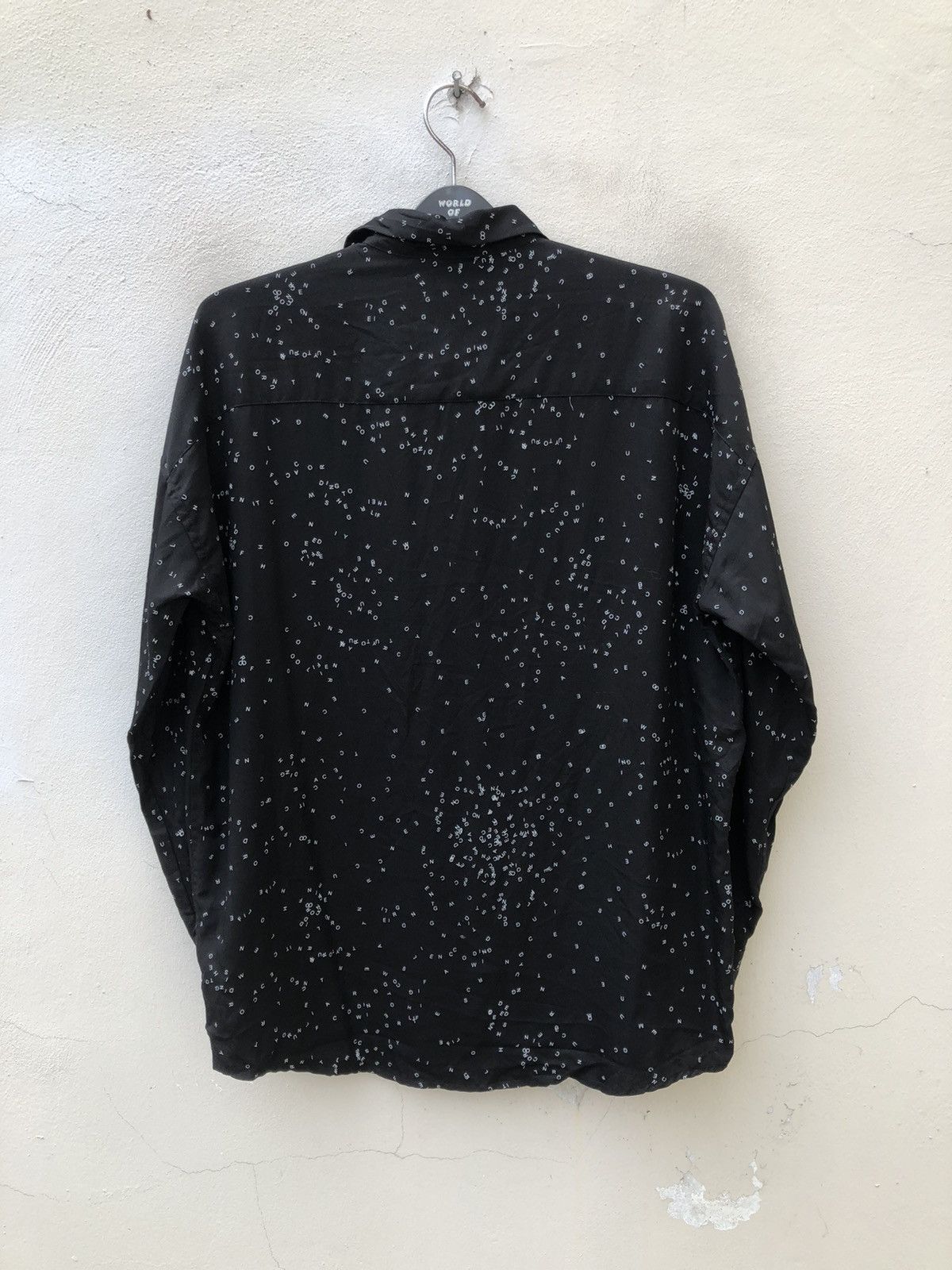 SHAREEF 2007 Shareef Japan Alphabetical Black Rayon Oversized Shirt Size US M / EU 48-50 / 2 - 10 Thumbnail