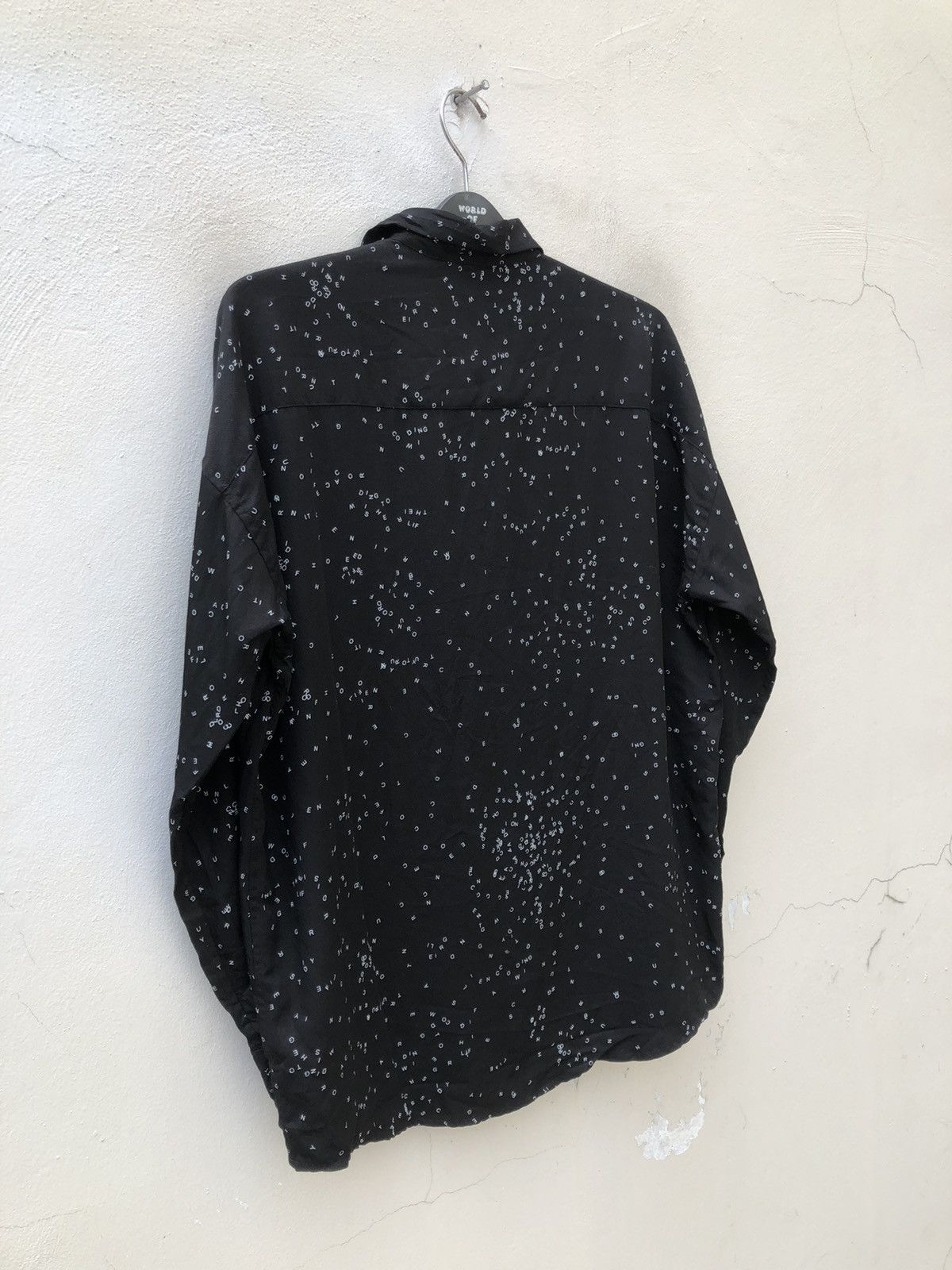 SHAREEF 2007 Shareef Japan Alphabetical Black Rayon Oversized Shirt Size US M / EU 48-50 / 2 - 12 Thumbnail
