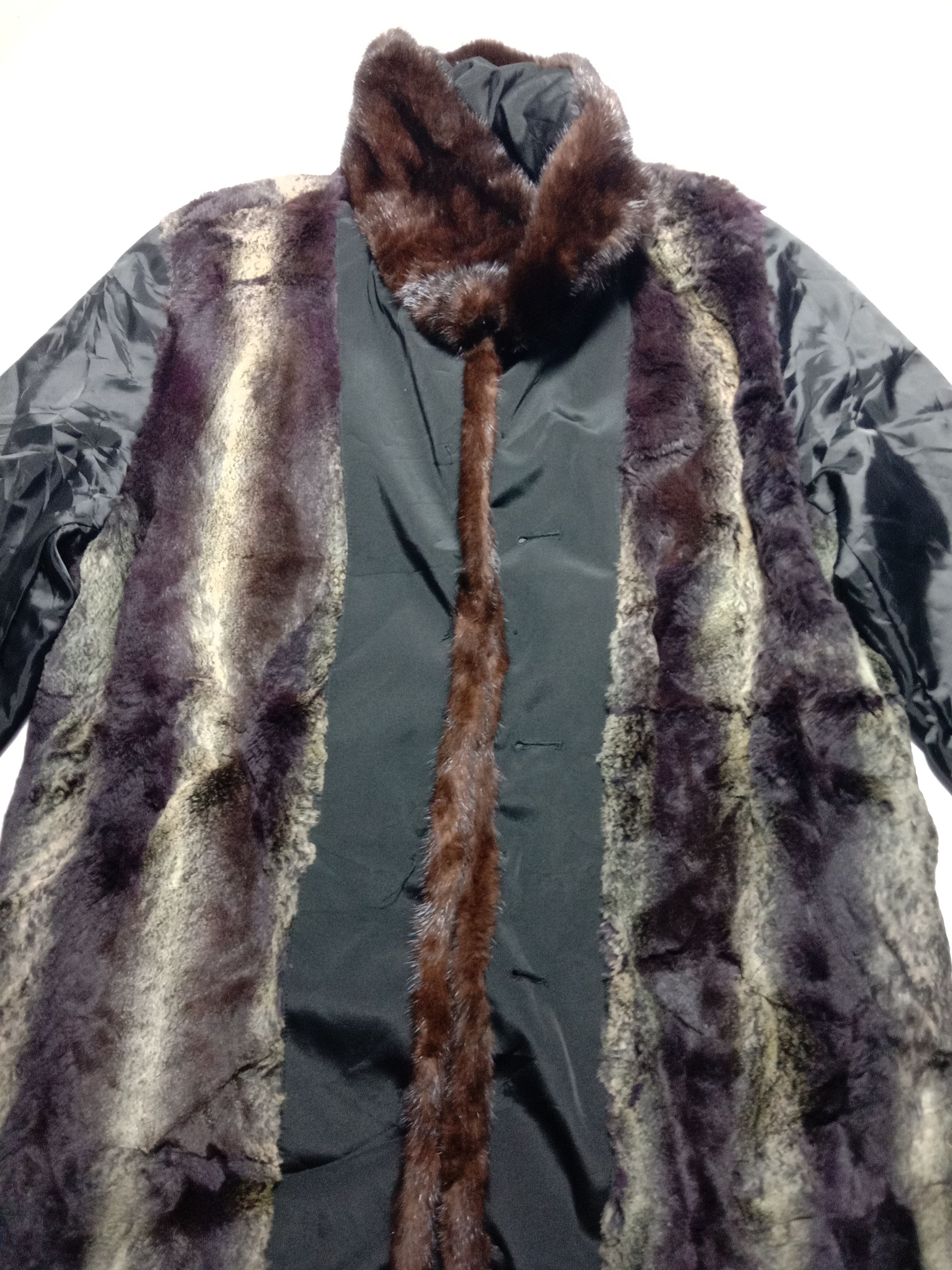 Designer Hiverreine Fur Linen Jacket Parka Wool Fluffy Coat Size US M / EU 48-50 / 2 - 2 Thumbnail